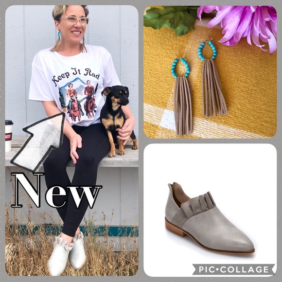 New! Grey Slip On Bootie with Ruffle and Zipper - Picture 11 of 13